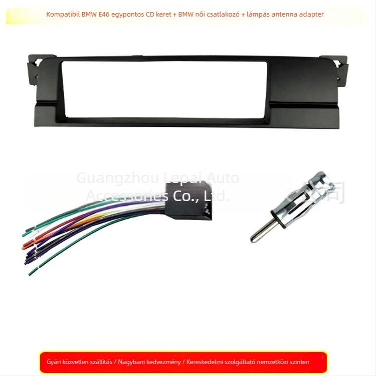 1DIN autóhifi előlapi panel BMW E46 (03-05), műanyag, 12V, CD keret, termékkód 11-498