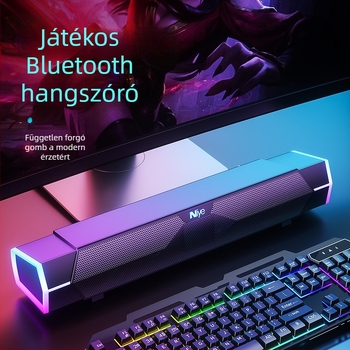 Asztali Bluetooth hangrendszer subwooferrel – 2 hangsugáró, 6W, Bluetooth 5.0, 100Hz–20kHz, SNR ≥60dB, IPX5