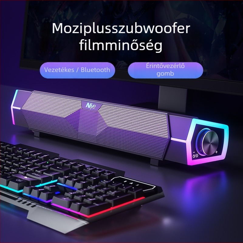 Asztali Bluetooth hangrendszer subwooferrel – 2 hangsugáró, 6W, Bluetooth 5.0, 100Hz–20kHz, SNR ≥60dB, IPX5