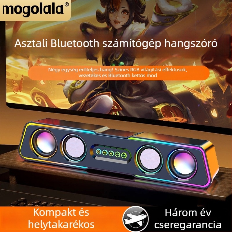2.1-kanalos asztali PC hangszóró vezetékes subwooferrel, otthoni használatra