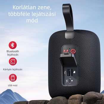 Kültéri hordozható vezeték nélküli Bluetooth hangszóró, vízálló hálós rács, mély basszusú szubwoofer, ritmikus hangulatvilágítás, memóriakártya bemenet, TWS hangzás
