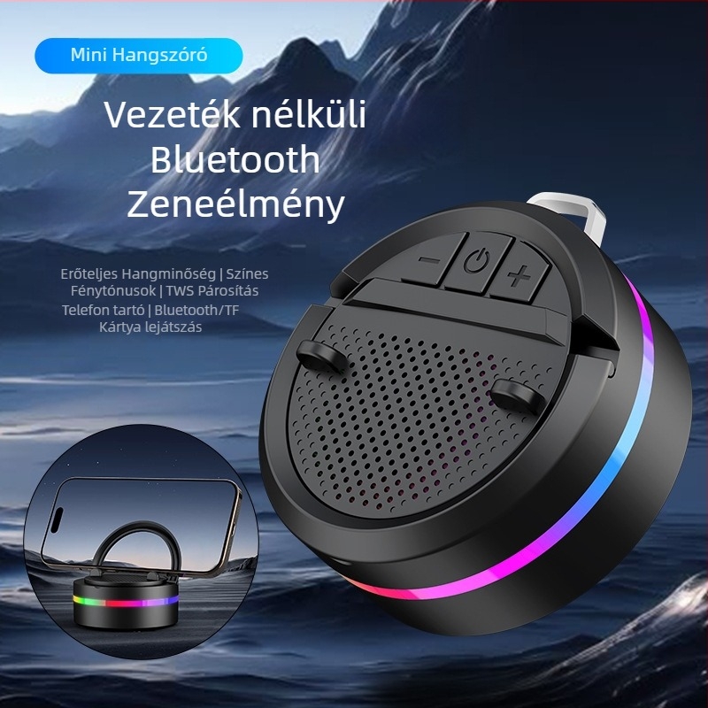 Hordozható Bluetooth hangszóró (Bluetooth 5.3, 60 Hz–15 kHz, SNR ≥75 dB, 500–800 mAh akkumulátor, 3 W)