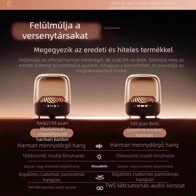 Bluetooth hangsugó, beépített akkumulátor 1000–1200 mAh; Bluetooth verzió 5.0; névleges teljesítmény 3W; frekvenciás tartomány 60 Hz–15 kHz; SNR ≥70 dB