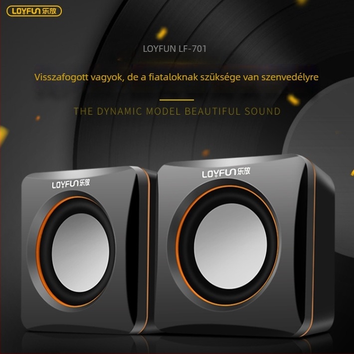 LF-701 Számítógép hangszóró USB interfész, 3,5 mm-es jack, szubwoofer