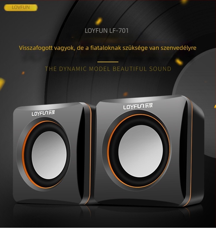 LF-701 Számítógép hangszóró USB interfész, 3,5 mm-es jack, szubwoofer