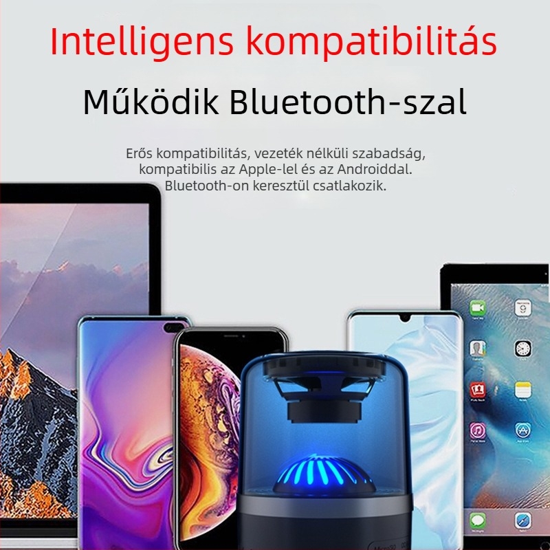 Vezeték nélküli Bluetooth hangszóró Hi‑Fi hangzással, Bluetooth 5.3, 3W kimenet, 100 Hz–20 kHz frekvenciatartomány, memóriakártyahely, beépített 500–800 mAh akkumulátor