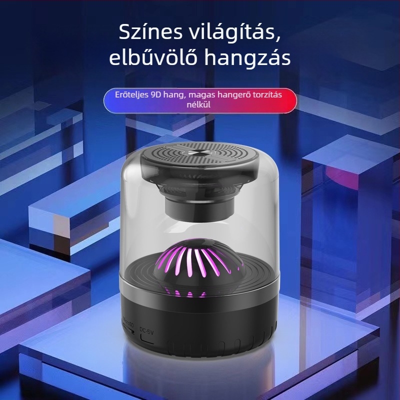 Vezeték nélküli Bluetooth hangszóró Hi‑Fi hangzással, Bluetooth 5.3, 3W kimenet, 100 Hz–20 kHz frekvenciatartomány, memóriakártyahely, beépített 500–800 mAh akkumulátor