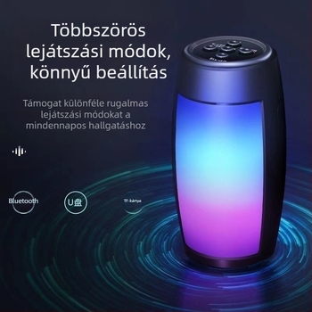 Bluetooth vezeték nélküli hangszóró USB és microSD-kártya bemenettel; IPX4 vízálló; 40Hz-20kHz; SNR ≥100dB; beépített 1200-2000 mAh akkumulátor