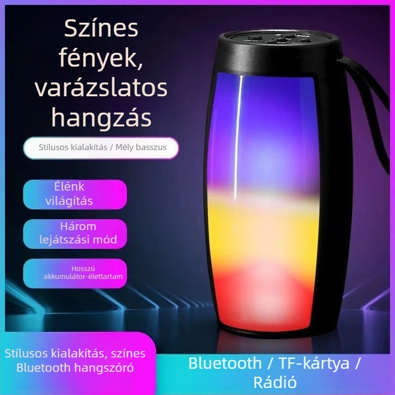 Bluetooth vezeték nélküli hangszóró USB és microSD-kártya bemenettel; IPX4 vízálló; 40Hz-20kHz; SNR ≥100dB; beépített 1200-2000 mAh akkumulátor