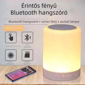 Bluetooth hangszóró érintéses éjjeli fény, kártyahely, színváltó LED világítás, hordozható mini hangszóró