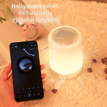 Bluetooth hangszóró érintéses éjjeli fény, kártyahely, színváltó LED világítás, hordozható mini hangszóró