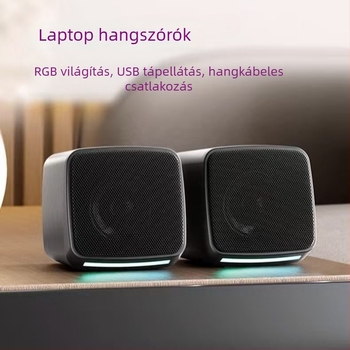 Asztali számítógépes hangfalak subwooferrel — 2.0 csatornás, 6W kimenet, USB tápellátás, 3,5 mm bemenet, 40 Hz–20 kHz frekvenciatartomány