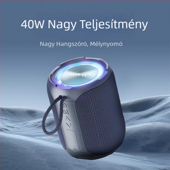 Sonac A8 Bluetooth kültéri hordozható hangszóró, 40W, IPX7 vízálló, Bluetooth 5.0, 4 hangszóró, beépített 4000–6000 mAh akkumulátor