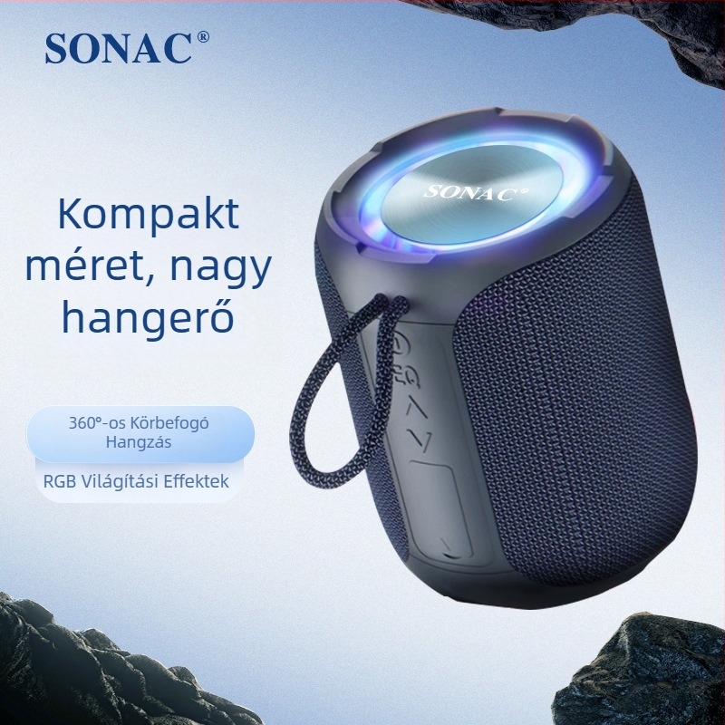 Sonac A8 Bluetooth kültéri hordozható hangszóró, 40W, IPX7 vízálló, Bluetooth 5.0, 4 hangszóró, beépített 4000–6000 mAh akkumulátor