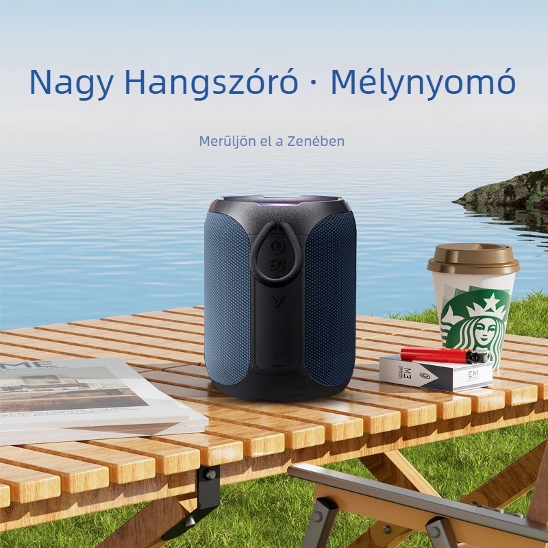 Sonac A8 Bluetooth kültéri hordozható hangszóró, 40W, IPX7 vízálló, Bluetooth 5.0, 4 hangszóró, beépített 4000–6000 mAh akkumulátor