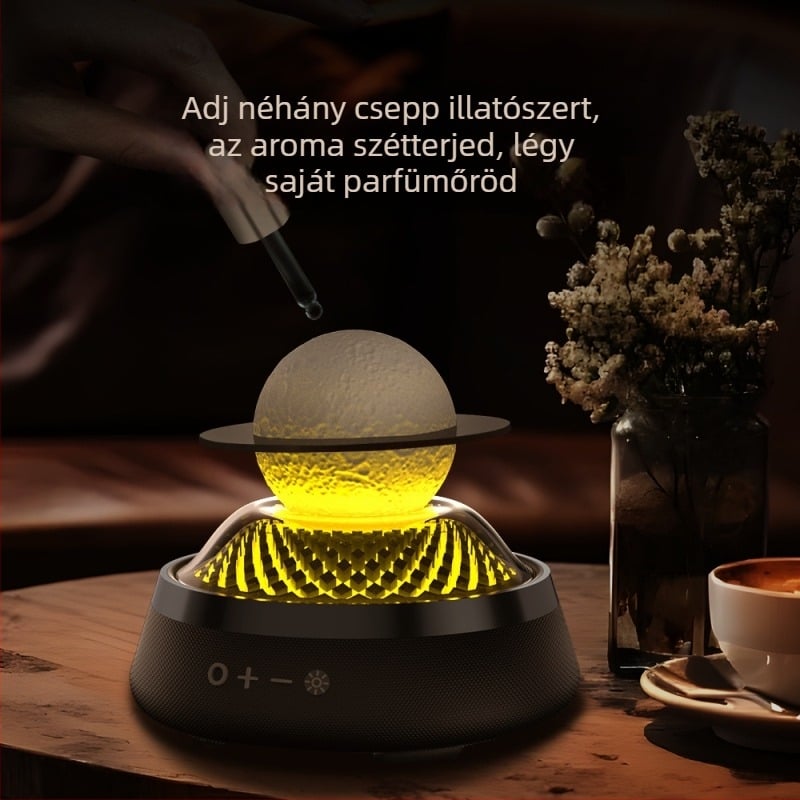 Bluetooth aromaterápiás hangszóró éjszakai fénnyel – 5W, beépített akkumulátor, 10 m hatótáv, Bluetooth 5.3, 20Hz–20kHz