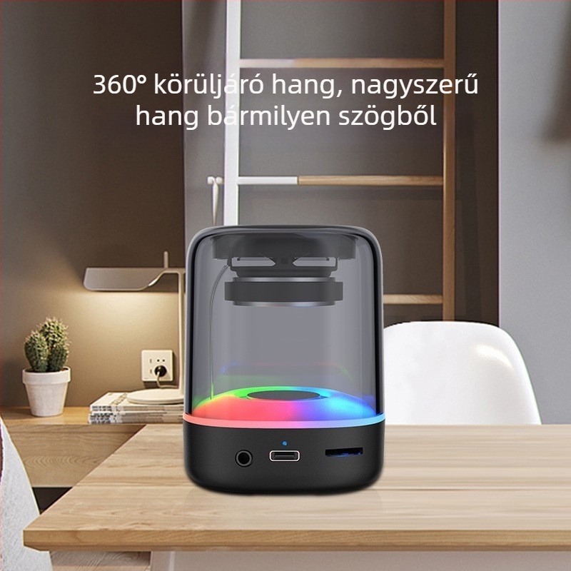 Vezeték nélküli Bluetooth hangszóró, hordozható mini hangszóró beépített akkumulátorral 500-800 mAh, Bluetooth 5.0, 8 m hatótávolság, legfeljebb 10 W kimenet, SNR ≥85 dB