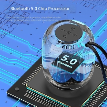 Bluetooth mini hordozható hangszóró kültéri használatra (IPX5 vízálló, 5W kimenet, Bluetooth 5.1, beépített akkumulátor, 100 Hz–20 kHz)