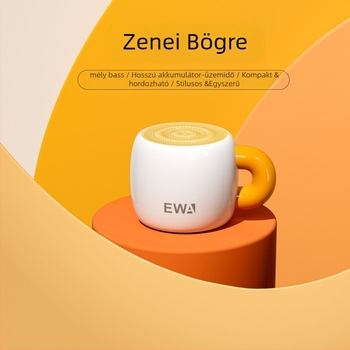 Vezeték nélküli Bluetooth hangszóró bögréhez — Kerámiabögre, Beépített akkumulátor, 5W teljesítmény, Bluetooth 5.3, Frekvenciatartomány 100Hz-18kHz