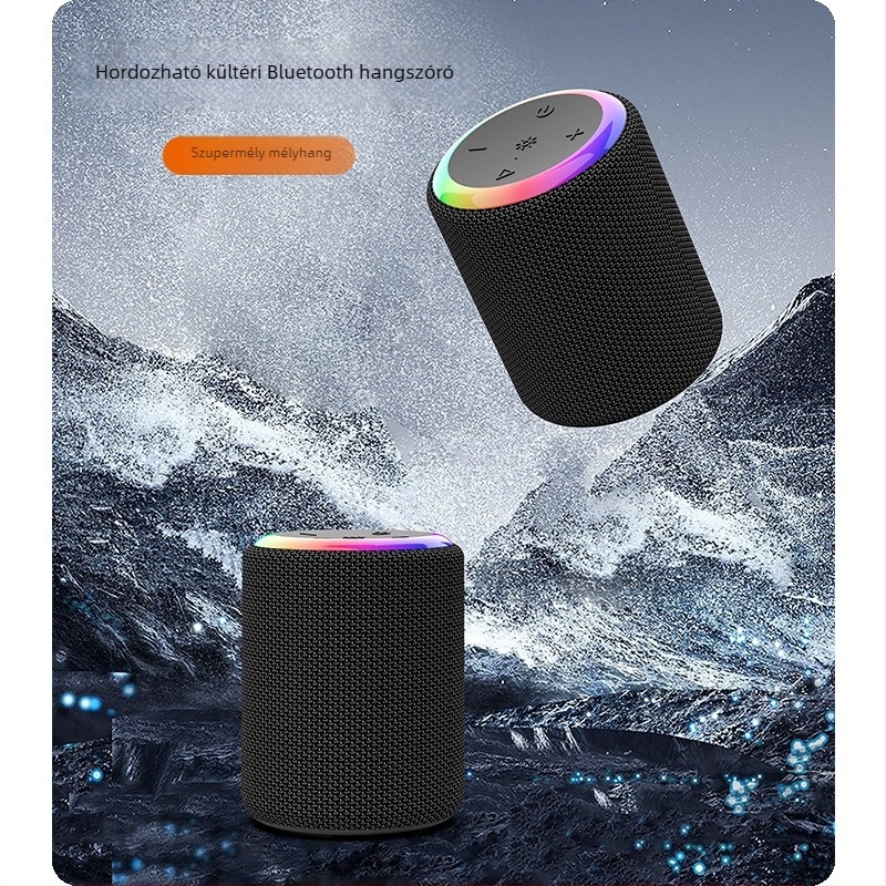 Mini Bluetooth hangszóró RGB világítással, IPX6 vízálló, 5W kimeneti teljesítmény, beépített 1200–2000mAh akkumulátor, Bluetooth 5.0