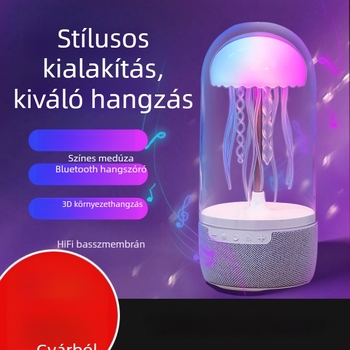 Beépített asztali lámpával rendelkező Bluetooth hangszóró – medúzát idéző dekoratív alap - Bluetooth 5.0, 5W, beépített lítium akkumulátor, SNR ≥85dB
