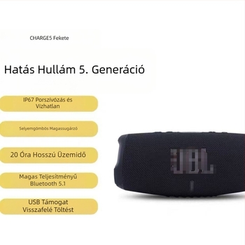 Charge5 Vezeték nélküli Bluetooth hangszóró TWS-el, IPX7 vízálló, BT 5.3, 10W, Beépített 1200–2000 mAh akkumulátor
