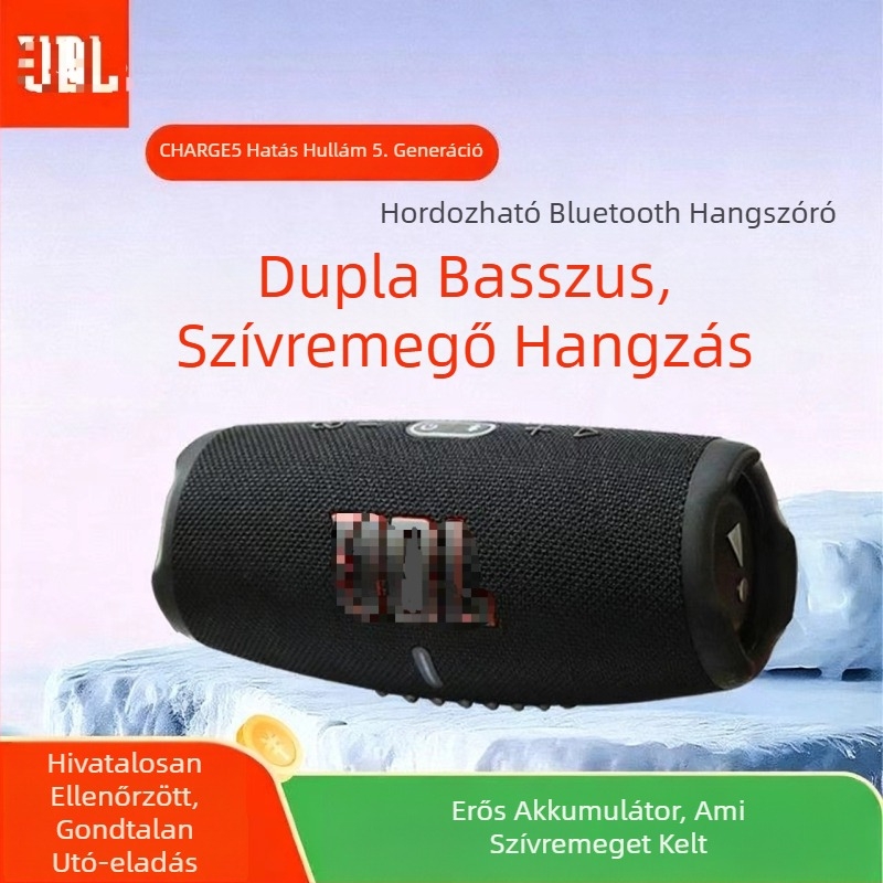 Charge5 Vezeték nélküli Bluetooth hangszóró TWS-el, IPX7 vízálló, BT 5.3, 10W, Beépített 1200–2000 mAh akkumulátor