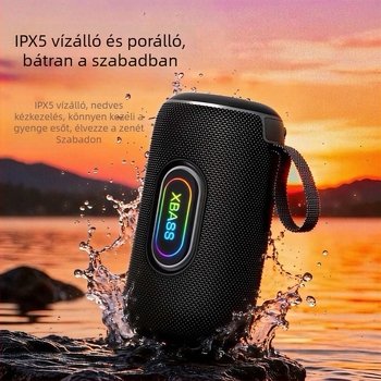 Kézben tartható Bluetooth hangszóró 2 hangszóróval, beépített akkumulátor 2000–4000 mAh, IPX4 vízálló, Bluetooth 5.0, 10 m hatótávolság