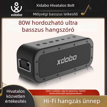 Xidobao xdobo1983PLUS Bluetooth hangszóró — Kültéri hordozható, 80W teljesítmény, IPX7 vízálló, beépített 6000mAh akkumulátor, Bluetooth 5.2