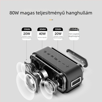 Xidobao xdobo1983PLUS Bluetooth hangszóró — Kültéri hordozható, 80W teljesítmény, IPX7 vízálló, beépített 6000mAh akkumulátor, Bluetooth 5.2