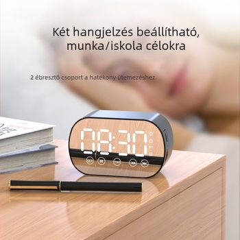 Bluetooth hangszóró ébresztővel, beépített akkumulátor 500-800 mAh, 10W, frekvencia-válasz 30 Hz-15 kHz, SNR < 60 dB