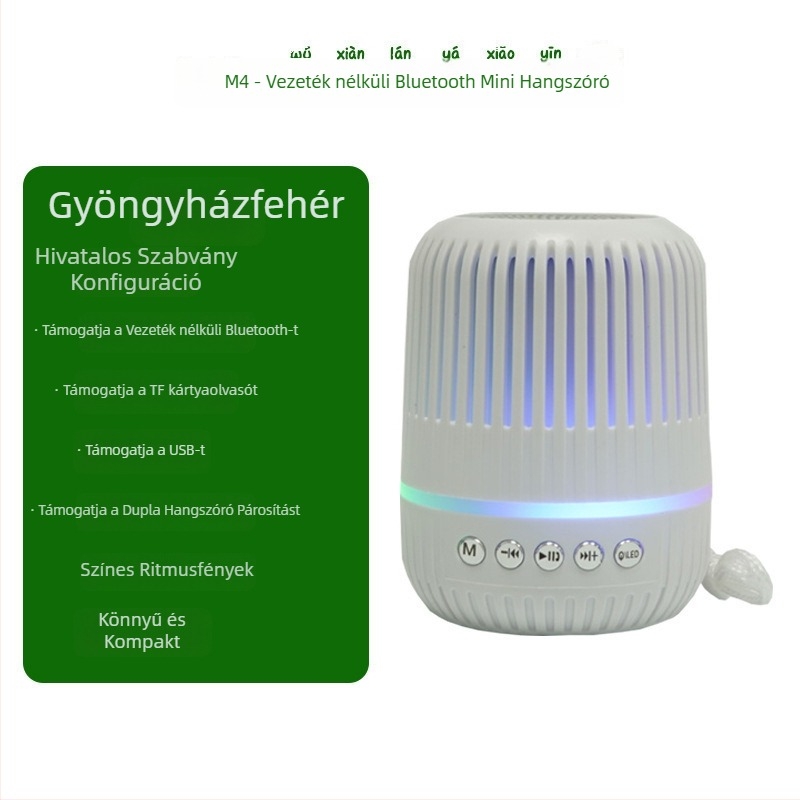 Bluetooth mini hangszóró beépített akkumulátorral, 5W, Bluetooth 5.3, 117Hz-20kHz, SNR ≥75dB