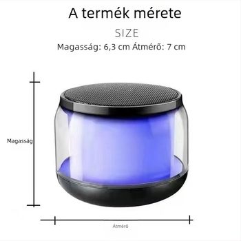 Hordozható Bluetooth hangszóró Bluetooth 5.0, 3W kimenet, 100 Hz–20 kHz frekvencia-válasz, SNR ≥75 dB, beépített 300–500 mAh akkumulátor