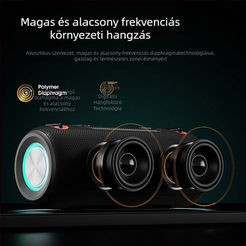 Kültéri nagy teljesítményű vezeték nélküli Bluetooth hangszóró, IPX6 vízálló, 30W, Bluetooth 5.1, 60Hz-15kHz, beépített 2000-4000mAh akkumulátor