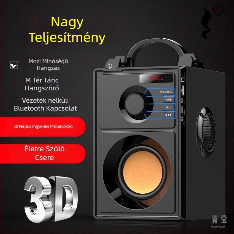 Xuletin Bluetooth Hangszóró 20W, 3-utas hangszóró, IPX2 vízálló, Bluetooth 5.3, beépített 2000–4000 mAh akkumulátor