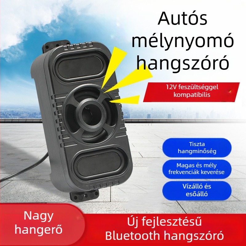 Nothing Kültéri Bluetooth kerékpáros hangszóró — 12V, vízálló, mélynyomó