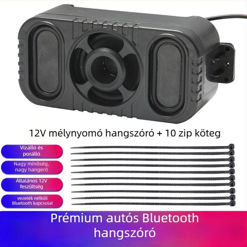 Nothing Kültéri Bluetooth kerékpáros hangszóró — 12V, vízálló, mélynyomó