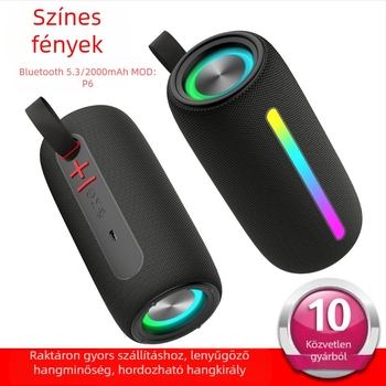 Otthoni vezeték nélküli Bluetooth hangszóró két meghajtóval, 10W, BT 5.0, 100 Hz–20 kHz, beépített akkumulátor 1200–2000 mAh