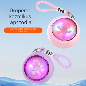 Űr témájú Bluetooth hangszóró ambient fénnyel, mini hordozható hangszóró otthonra és kültérre