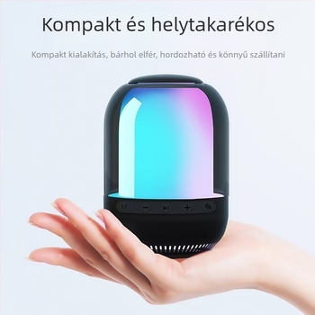 Asztalra szánt vezeték nélküli Bluetooth hangszóró ambient világítással, 8W, BT 5.3, 20 Hz–20 kHz, beépített akkumulátor 1200–2000 mAh