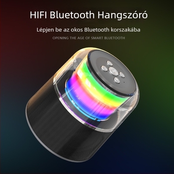 Bluetooth hangszóró RGB világítással, 5W teljesítmény, Bluetooth 5.0, 60Hz-15kHz hangfrekvencia, 8 órás lejátszás, USB interfész