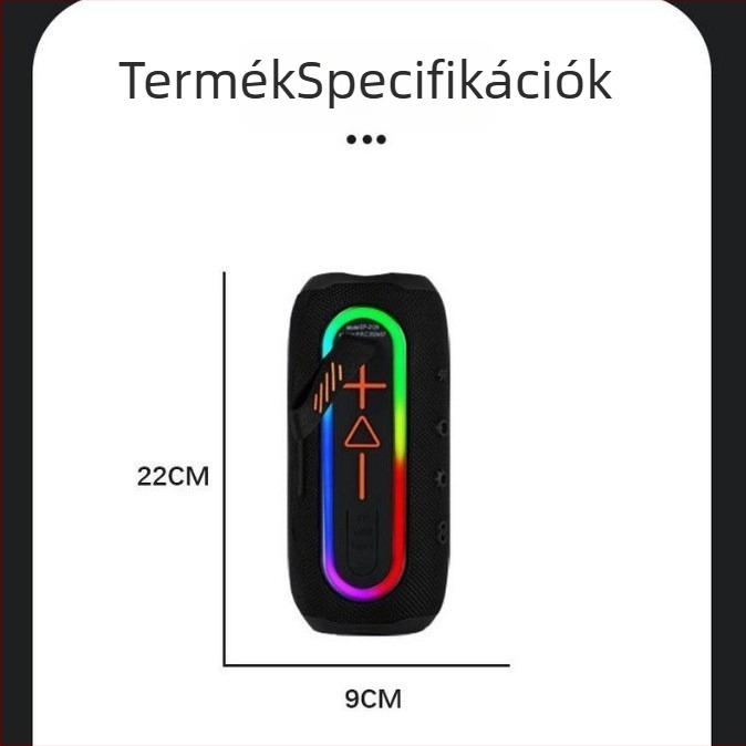 Bluetooth hangszóró subwooferrel és RGB világítással, Bluetooth 5.1, 2x8W, IPX6 vízálló, beépített akkumulátor 1200–2000mAh