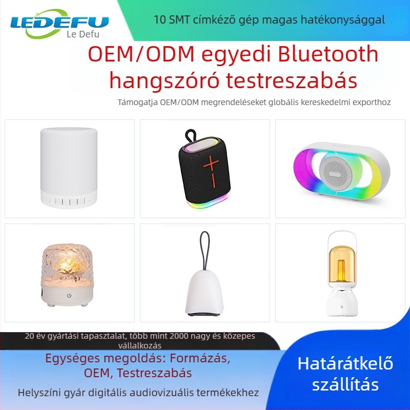 Kültéri hordozható Bluetooth hangszóró, BT 5.0, 5W, frekvencia-válasz 100 Hz–20 kHz, SNR ≥70 dB, beépített akkumulátor 300–500 mAh