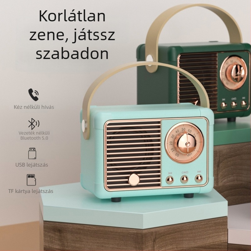 Kültéri hordozható Bluetooth hangszóró, BT 5.0, 5W, frekvencia-válasz 100 Hz–20 kHz, SNR ≥70 dB, beépített akkumulátor 300–500 mAh