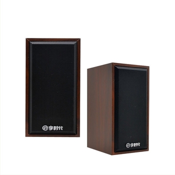Fa tokozású asztali hangszóró, USB-tápellátás, 5W teljesítmény, 3,5 mm-es audio jack, 30 Hz–15 kHz frekvenciatartomány
