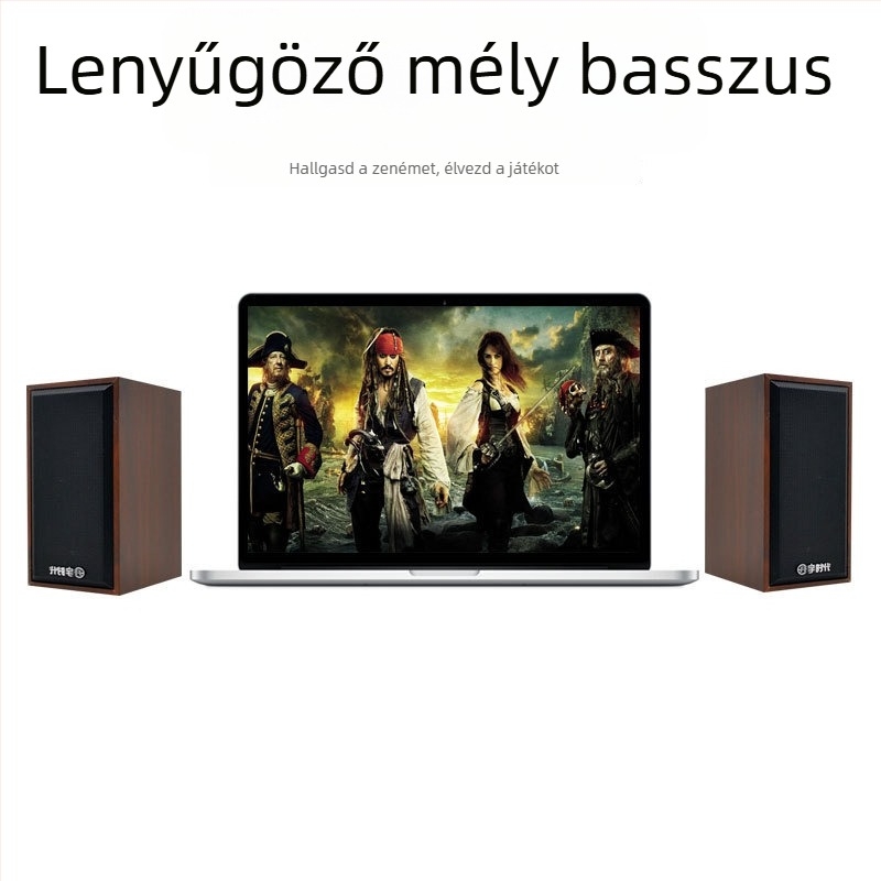 Fa tokozású asztali hangszóró, USB-tápellátás, 5W teljesítmény, 3,5 mm-es audio jack, 30 Hz–15 kHz frekvenciatartomány