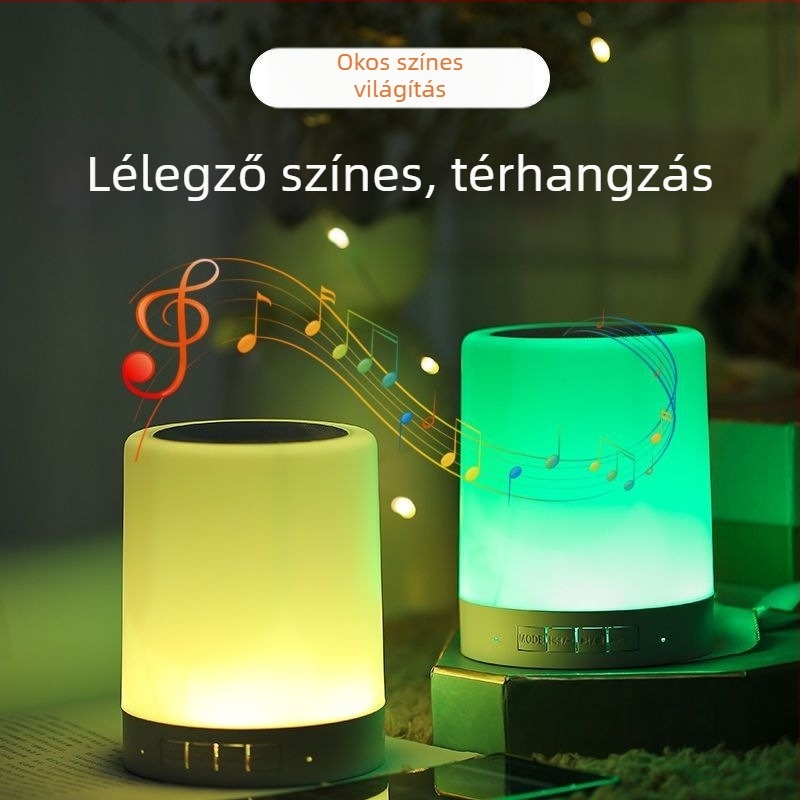 Vezeték nélküli Bluetooth hangszóró éjjeli fény és színes hangulatvilágítással