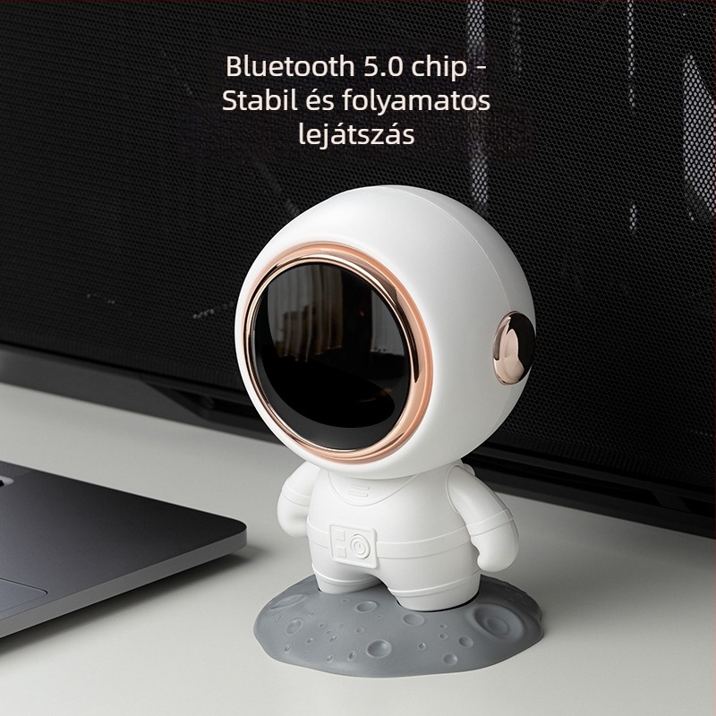 Űrhajós témájú vezeték nélküli Bluetooth hangszóró – IPX4, 5W, Bluetooth 5.3, 20Hz-20kHz, 10 m hatótáv