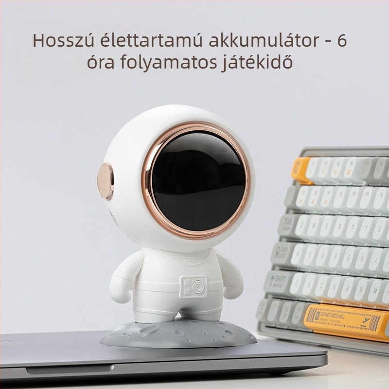 Űrhajós témájú vezeték nélküli Bluetooth hangszóró – IPX4, 5W, Bluetooth 5.3, 20Hz-20kHz, 10 m hatótáv