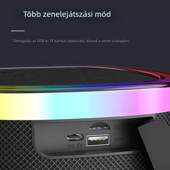 Smoosi kültéri hordozható Bluetooth hangszóró mély basszussal, IPX4 vízálló, színes fényekkel, 40W beépített akkumulátor